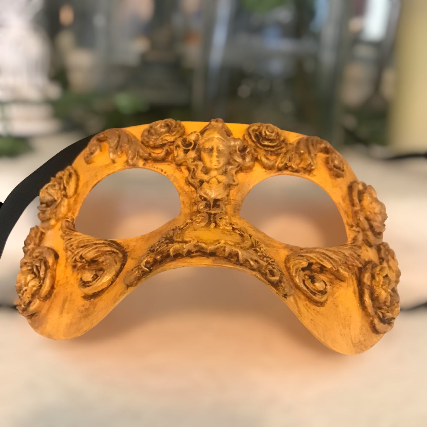 Yellow Masquerade Ball Mask, Party Mask, Masquerade Mask, Handmade Mask, Roses, Masks for Women, Purim Mask, Burning Man Mask, Wedding Mask