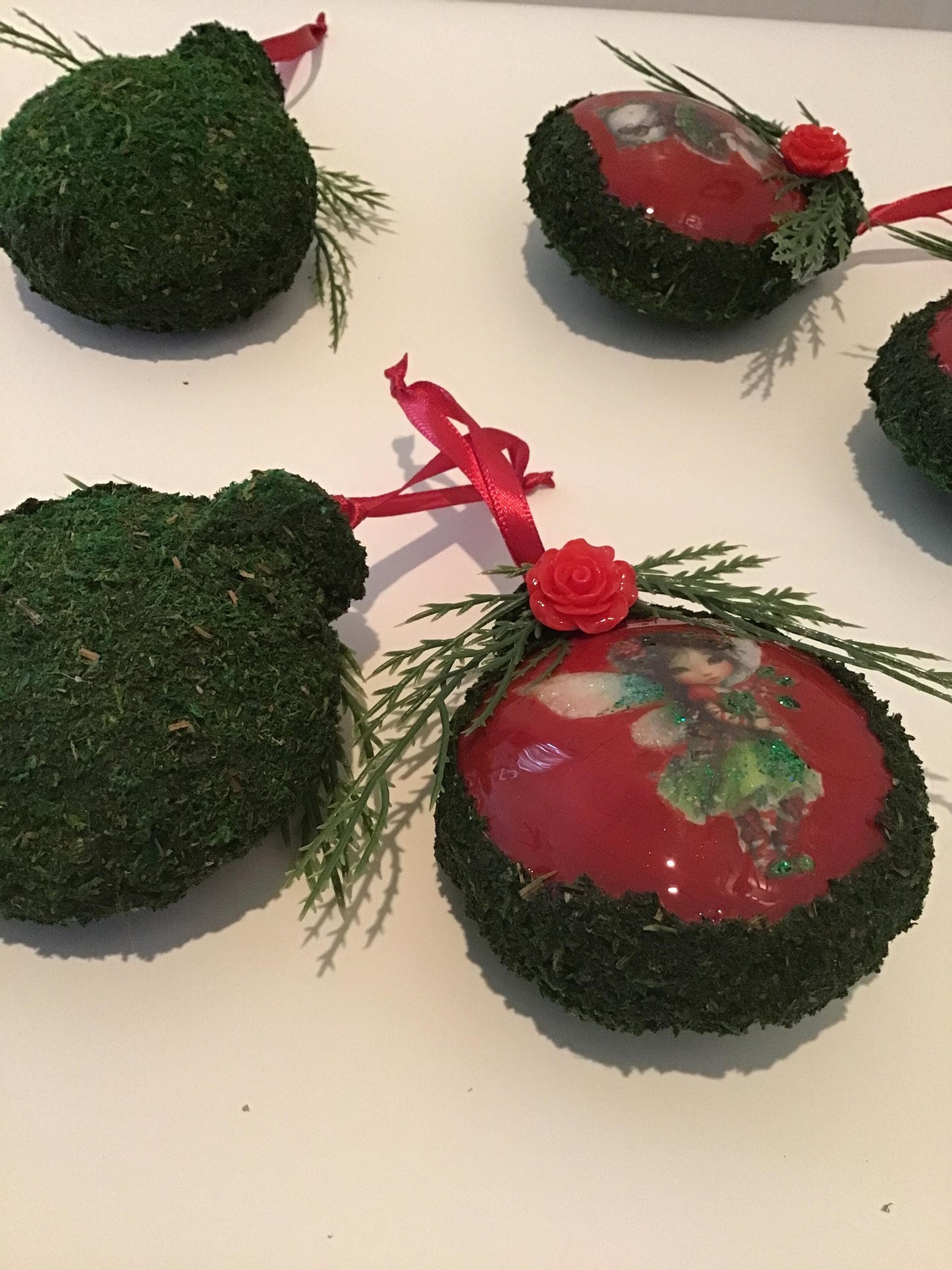 Moss Fairy Christmas Bauble Ornament Set of 6