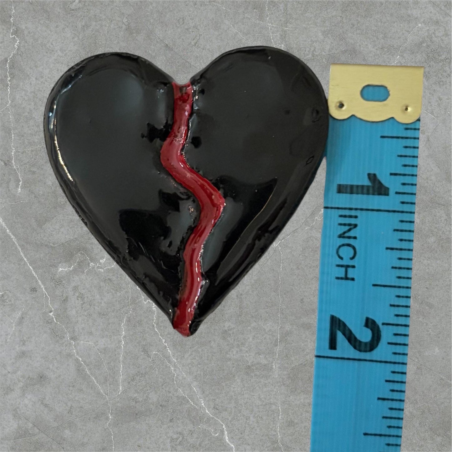 Handmade Black Broken Heart Magnet – Breakup Gift
