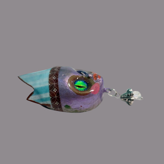 Handpainted Monster Fridge Magnet: Crowned Creepling Fae Goblin