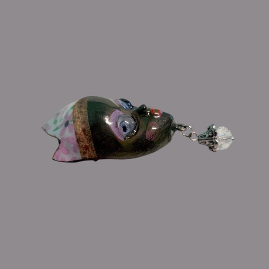 Handpainted Monster Fridge Magnet: Crowned Creepling Fae Goblin