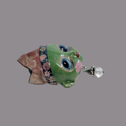 Handpainted Monster Fridge Magnet: Crowned Creepling Fae Goblin