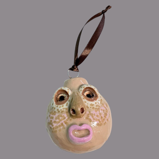 Whimsical Quirky Face Ornament Handmade Clay