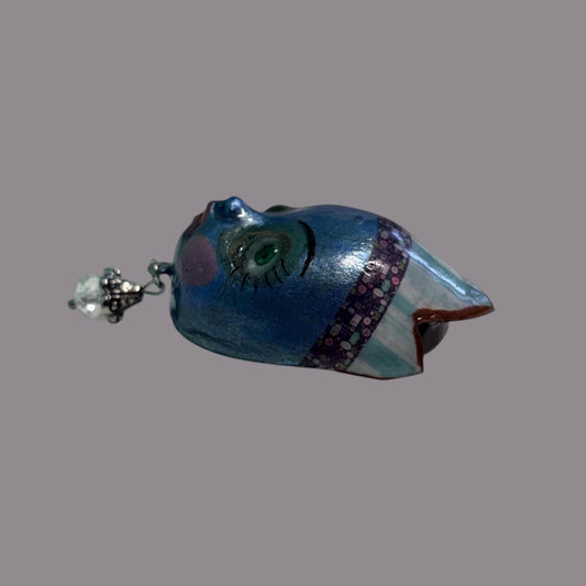 Handpainted Monster Fridge Magnet: Crowned Creepling Fae Goblin