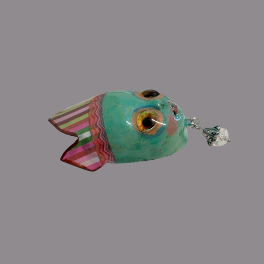 Handpainted Monster Fridge Magnet: Crowned Creepling Fae Goblin