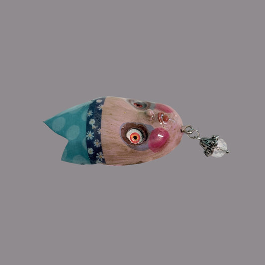 Handpainted Monster Fridge Magnet: Crowned Creepling Fae Goblin