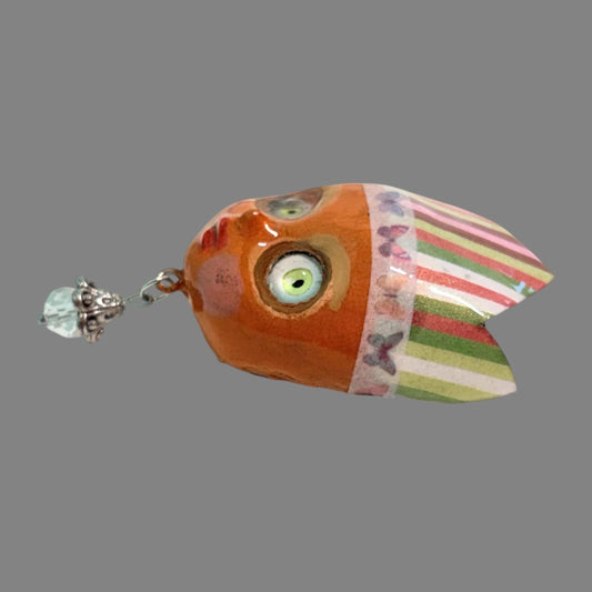 Handpainted Monster Fridge Magnet: Crowned Fae Goblin Kitchen Decor