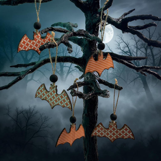 Whimsical Bat Ornament Set