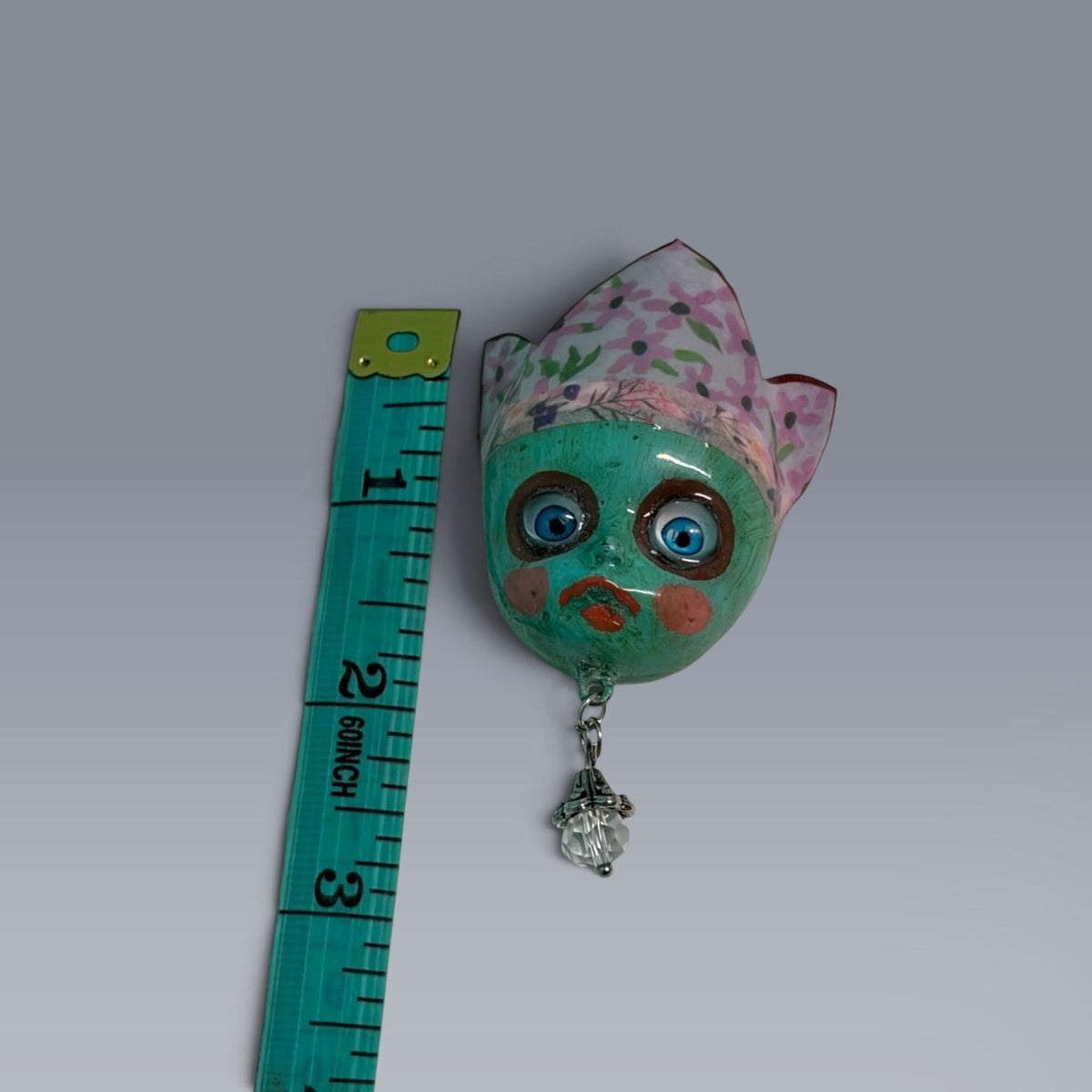 Handpainted Monster Fridge Magnet: Crowned Creepling Fae Goblin