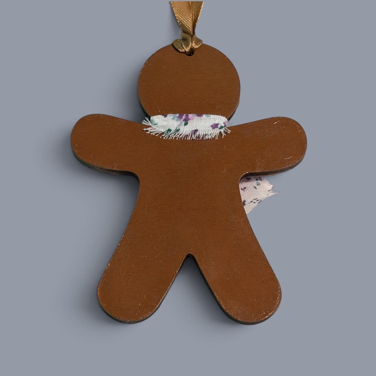 Hand-Painted One-Eyed Gingerbread Man Ornament Whimsical Folk Art Christmas Decoration