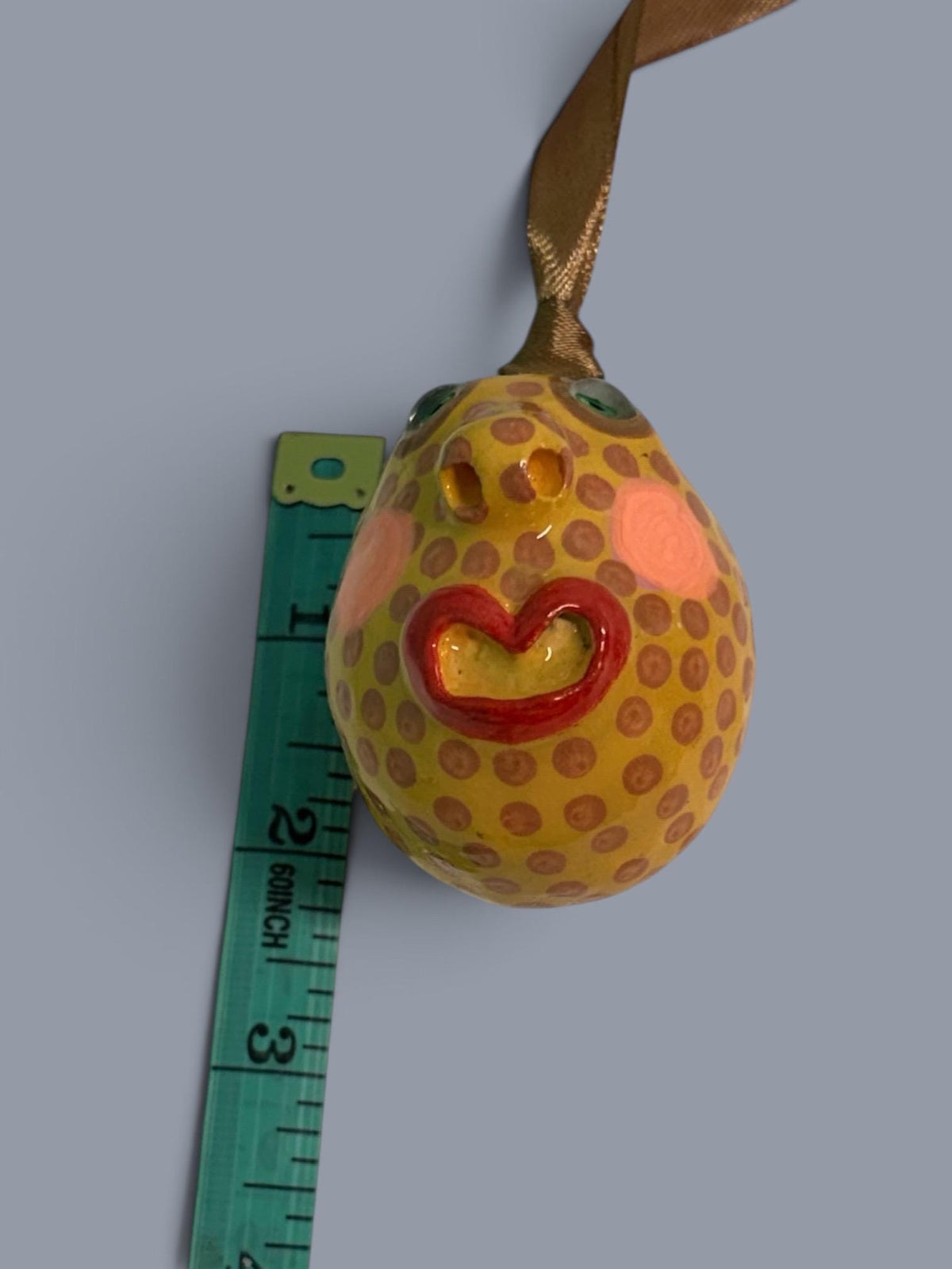 Quirky Rotten Eggie, Handmade Face Egg Ornament – Funny Clay Hanging Decoration, Easter, Mardi Gras