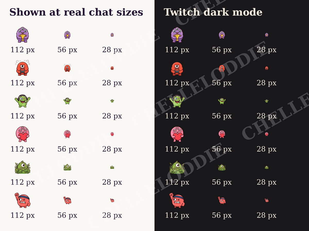 Gamer Creepling Emote Pack Twitch Discord Gaming Monster Faces Sub Badges Streamer Chat Graphics Victory Funny Bundle