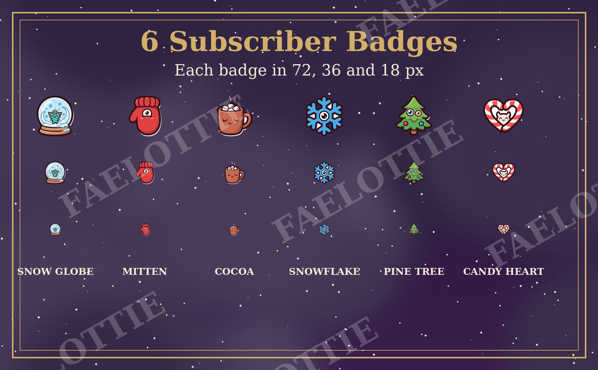 Winter Creepling Emote Pack — 12 Creepy Cute Monster Emotes + 6 Badges for Twitch and Discord