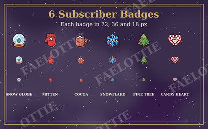 Winter Creepling Emote Pack — 12 Creepy Cute Monster Emotes + 6 Badges for Twitch and Discord