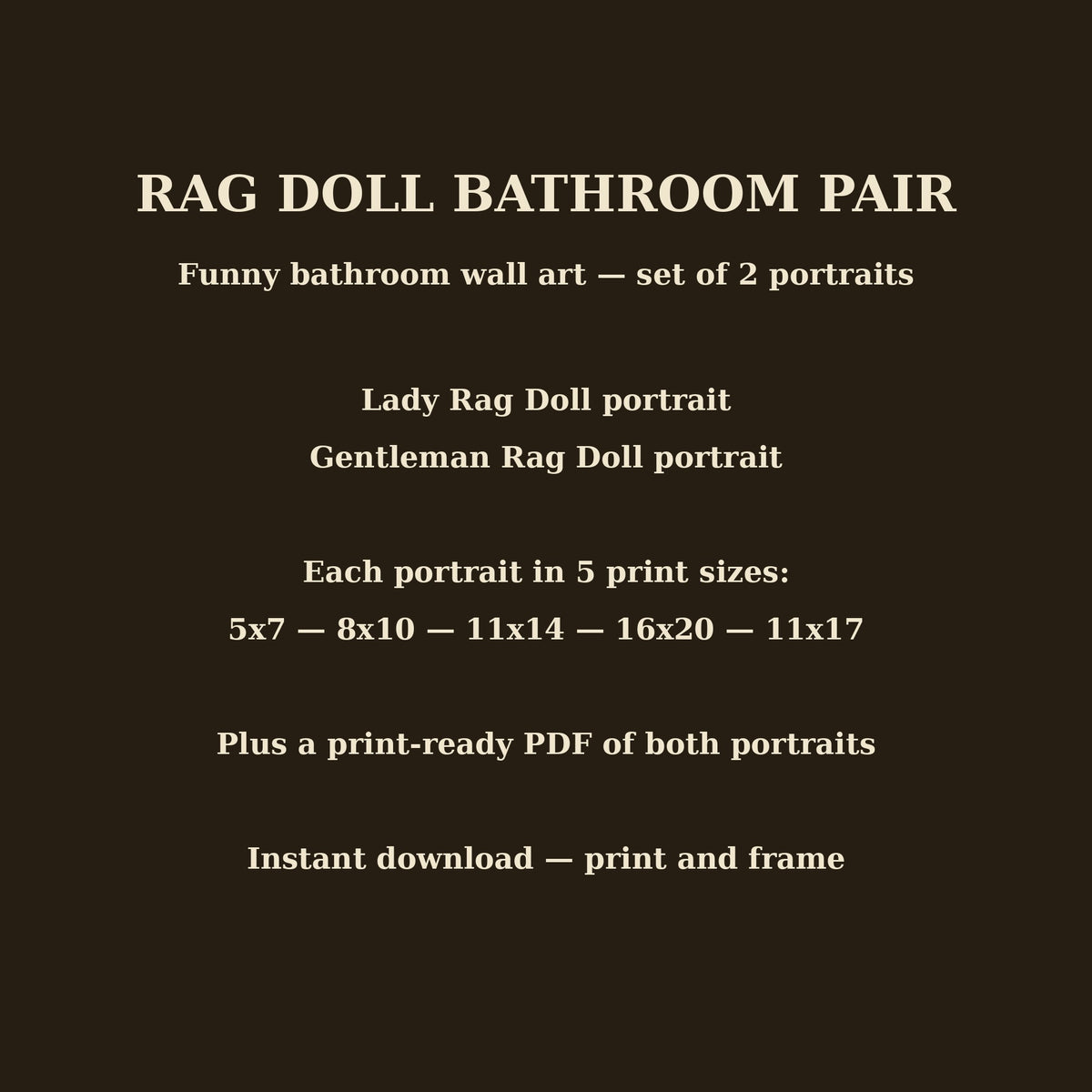 Rag Doll Portrait Set: Vintage Oil Painting Style, Stink Face Bathroom Humor