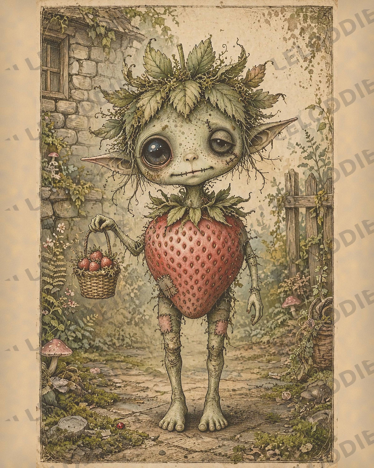 Creepling Print Vintage Inspired Storybook Decor Printable