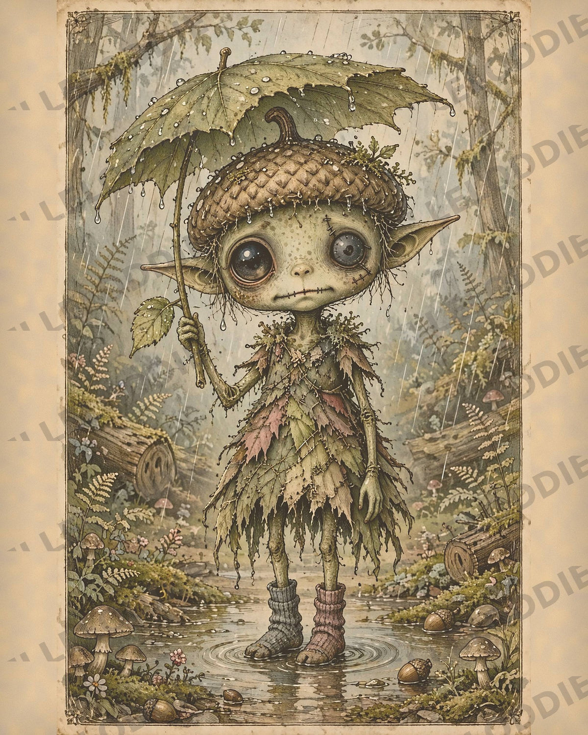 Creepling Print Vintage Inspired Storybook Decor Printable