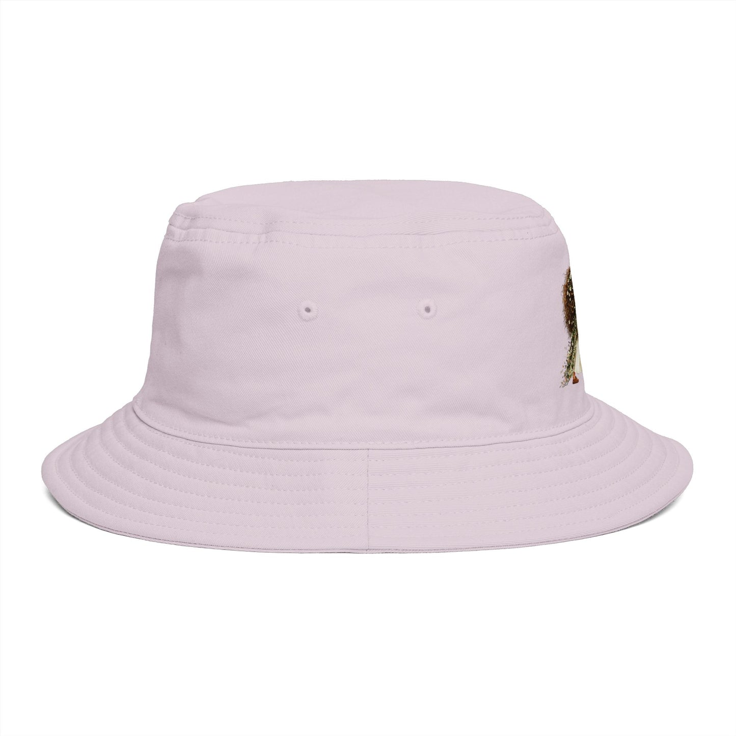Bucket Hat - 'Too Beautiful to Care' Floral Girl Embroidered Sun Hat
