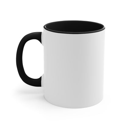 Pink Accent Ceramic Mug — Cozy Floral Dog Illustration