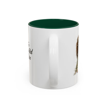 Coffee Mug – "Too Haunted To Care" Witchy Skull Accent Mug (Two-Tone, 11/15oz)