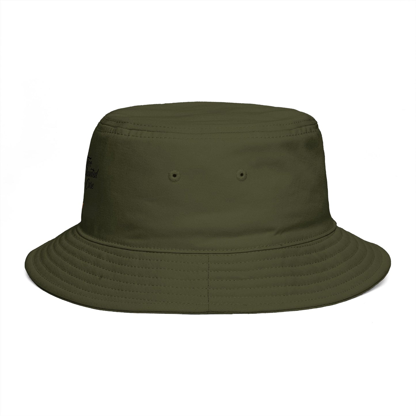 Bucket Hat - 'Too Beautiful to Care' Floral Girl Embroidered Sun Hat