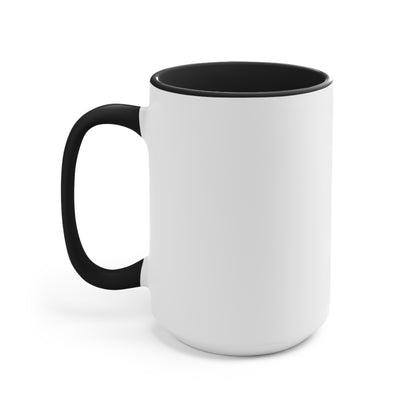 Pink Accent Ceramic Mug — Cozy Floral Dog Illustration