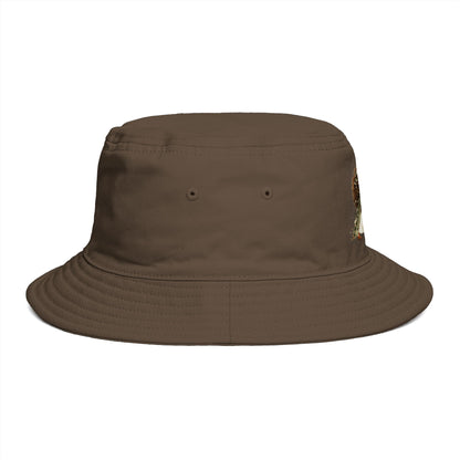 Bucket Hat - 'Too Beautiful to Care' Floral Girl Embroidered Sun Hat