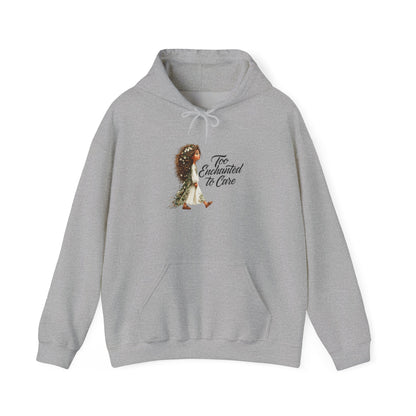 Too Enchanted To Care Hoodie — Whimsical Fairy Girl Graphic Sweatshirt