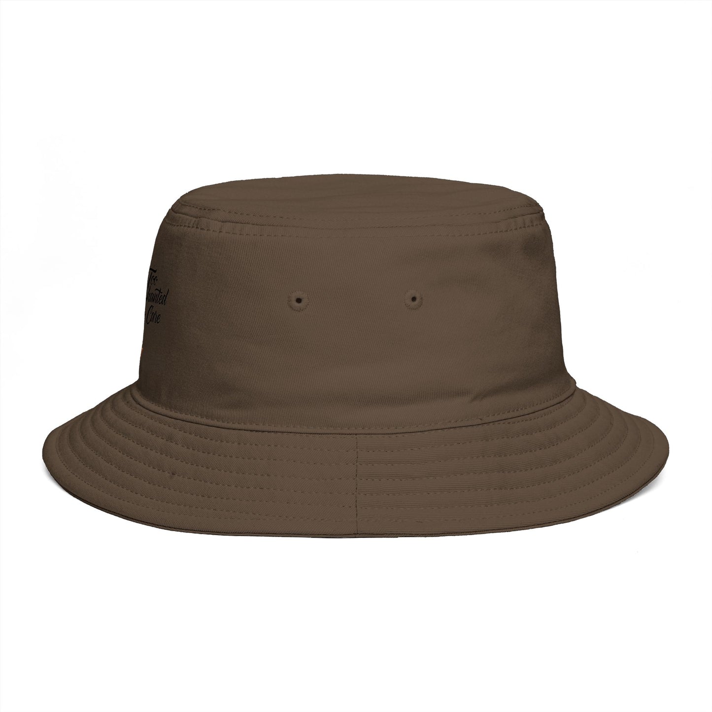 Bucket Hat - 'Too Beautiful to Care' Floral Girl Embroidered Sun Hat