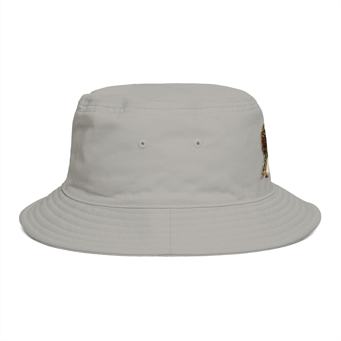 Bucket Hat - 'Too Beautiful to Care' Floral Girl Embroidered Sun Hat