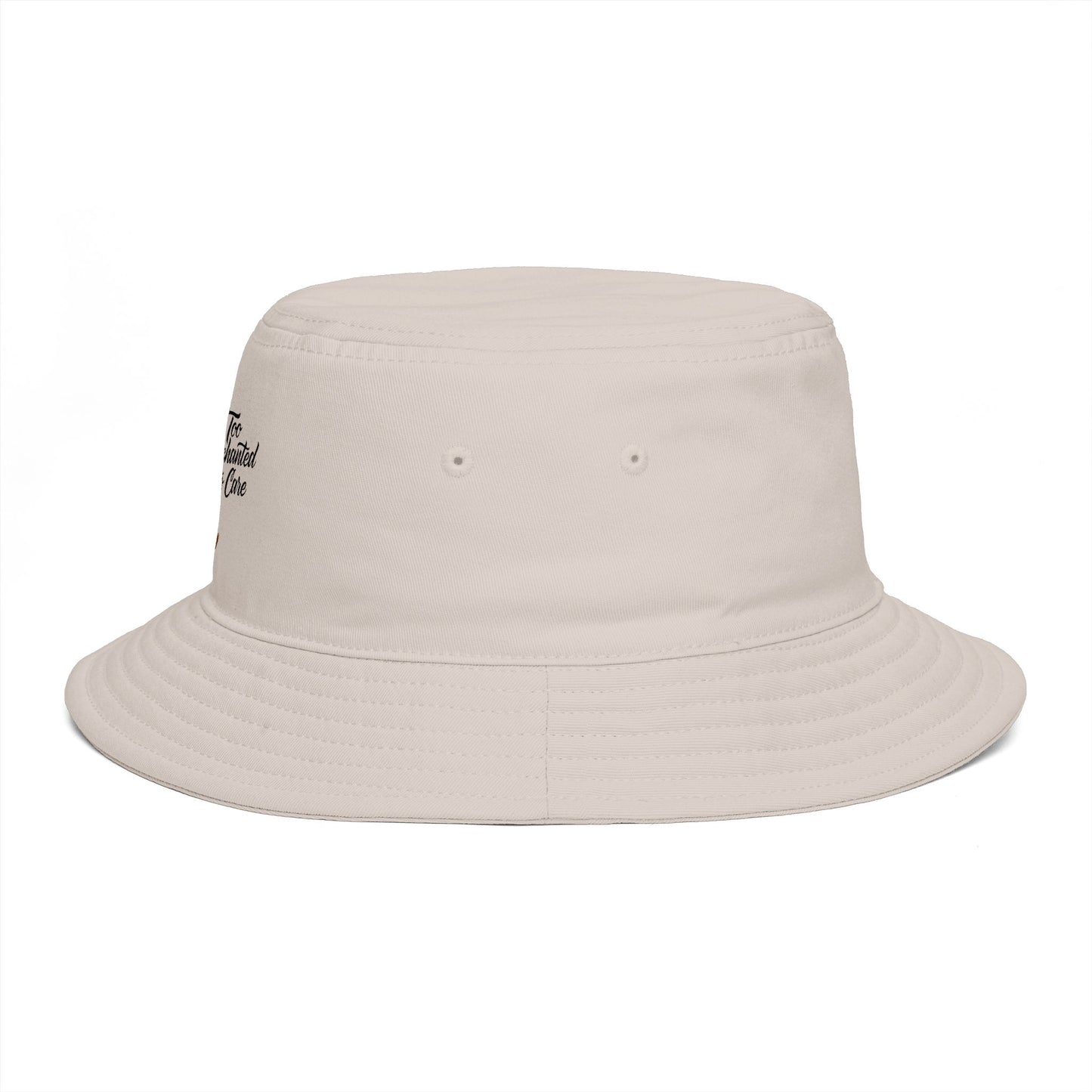 Bucket Hat - 'Too Beautiful to Care' Floral Girl Embroidered Sun Hat