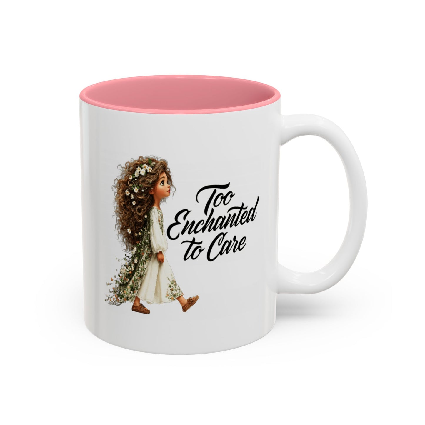 Coffee Mug – "Too Haunted To Care" Witchy Skull Accent Mug (Two-Tone, 11/15oz)
