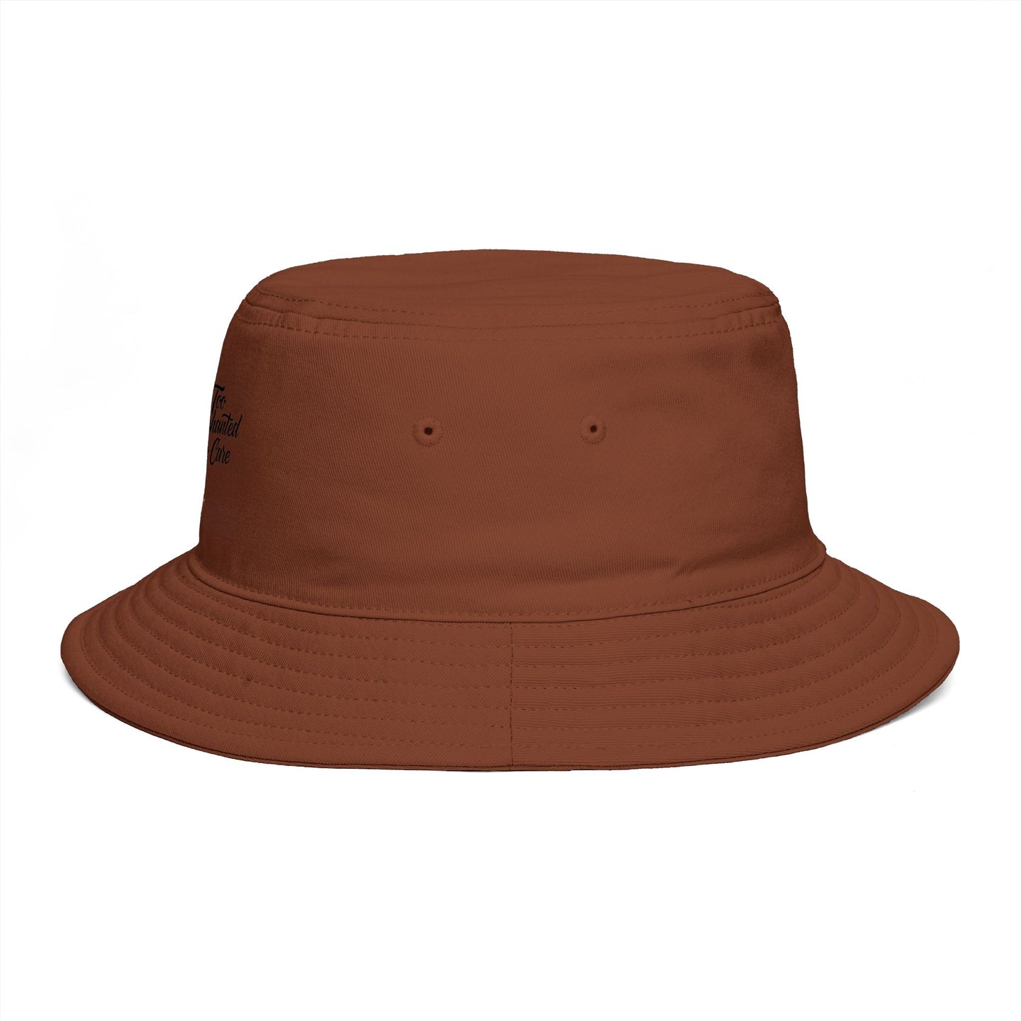 Bucket Hat - 'Too Beautiful to Care' Floral Girl Embroidered Sun Hat