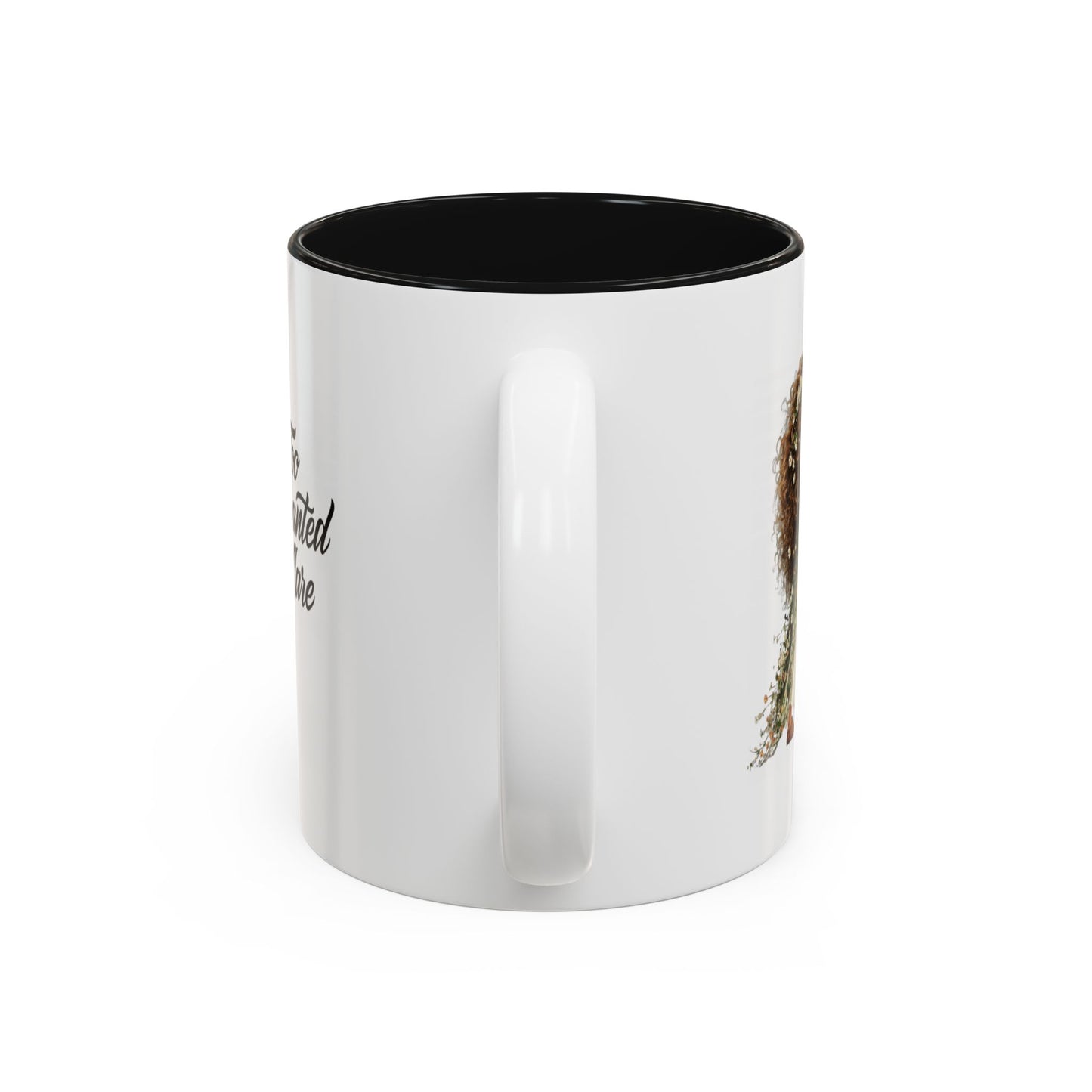 Coffee Mug – "Too Haunted To Care" Witchy Skull Accent Mug (Two-Tone, 11/15oz)