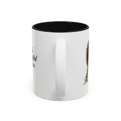 Coffee Mug – "Too Haunted To Care" Witchy Skull Accent Mug (Two-Tone, 11/15oz)