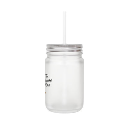 Mason Jar Tumbler — 'Too Enchanted to Care' Fairy Glass Mug with Straw