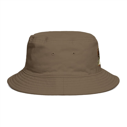 Bucket Hat - 'Too Beautiful to Care' Floral Girl Embroidered Sun Hat