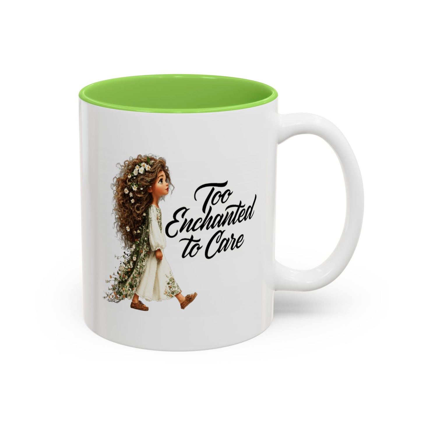 Coffee Mug – "Too Haunted To Care" Witchy Skull Accent Mug (Two-Tone, 11/15oz)
