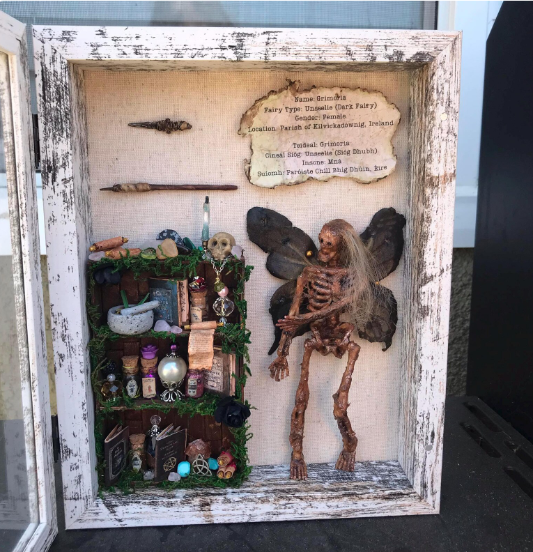 Mummified Dead Female Dark Fairy, Shadowbox, fairycore, oddities,goblincore, taxidermy