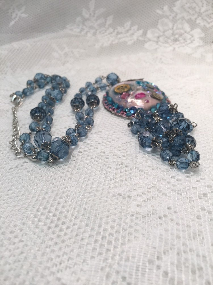 Spirit Art Doll Face Steampunk Necklace