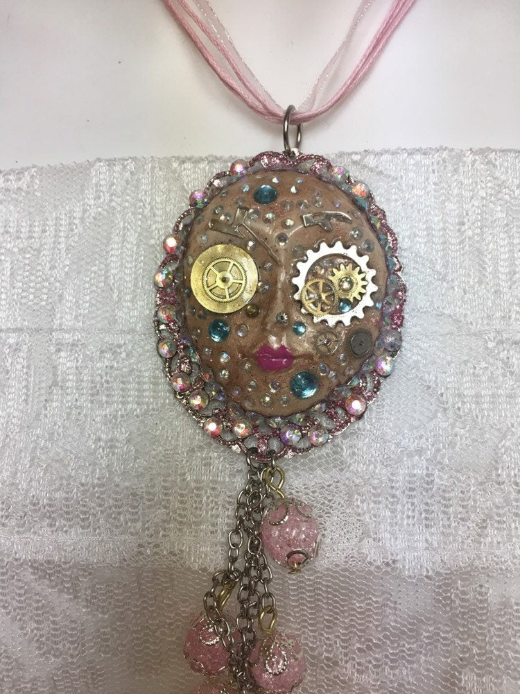 Spirit Art Doll Face Necklace