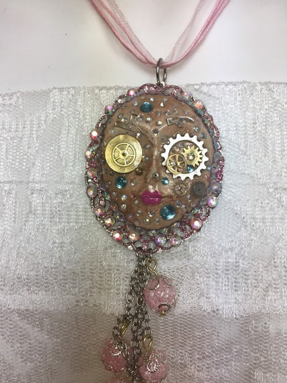 Spirit Art Doll Face Necklace