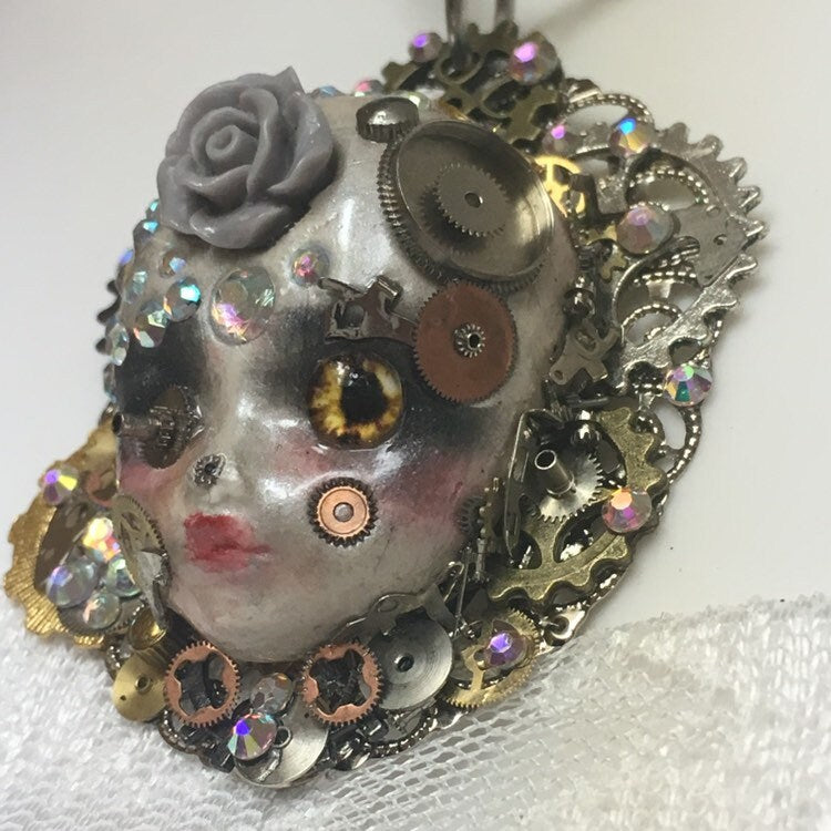 Spirit Art Doll Face Necklace