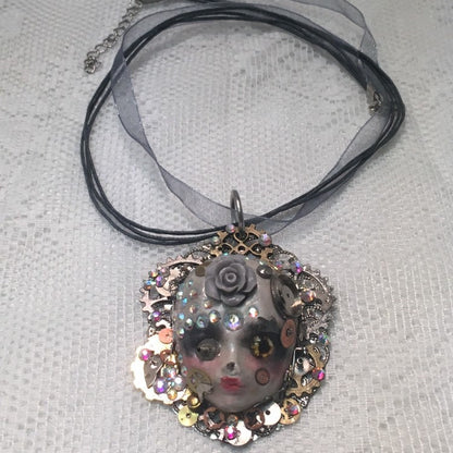 Spirit Art Doll Face Necklace