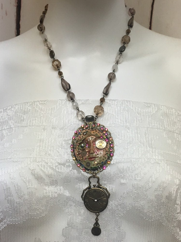 Spirit Art Doll Face Necklace