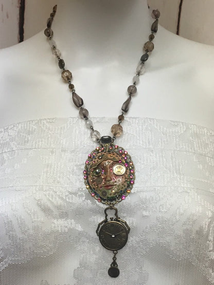 Spirit Art Doll Face Necklace