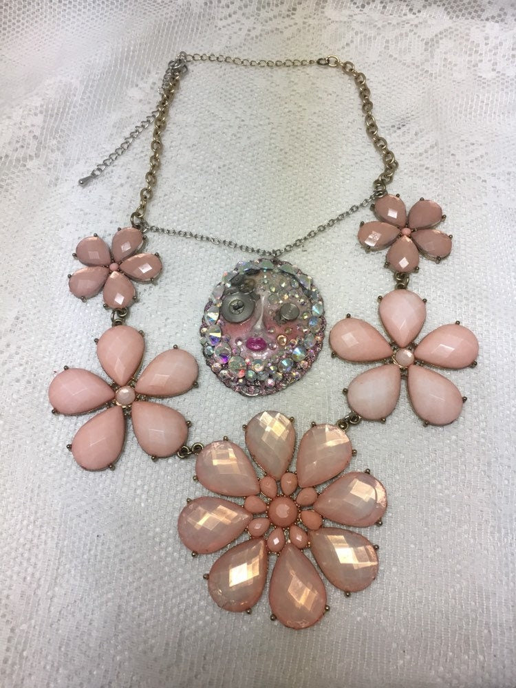 Spirit Doll Face Necklace, Art Doll,