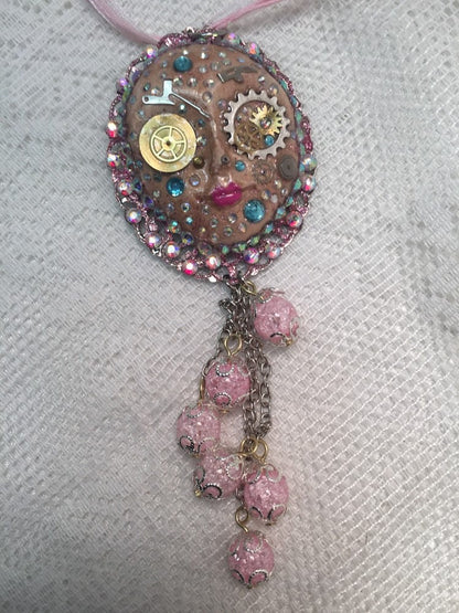 Spirit Art Doll Face Necklace