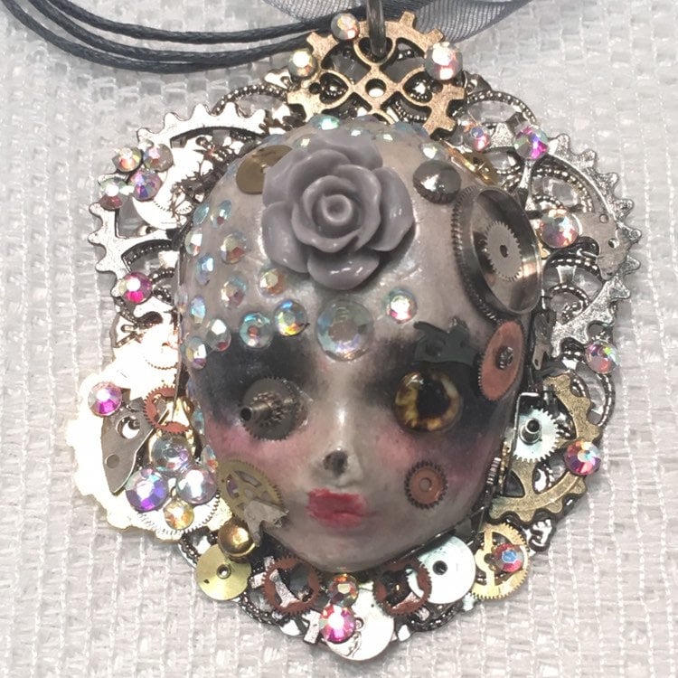 Spirit Art Doll Face Necklace