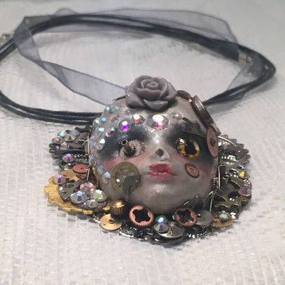Spirit Art Doll Face Necklace